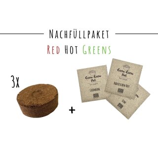 Paquet de recharge Grow-Grow Nut Red Hot Green (chou frisé, radis rouge, moutarde)